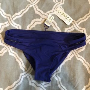 L*Space Bikini Swim Bottoms Peek-Hole Sides Purple